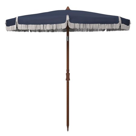 Safavieh 6.5 ft. Estonia Fringe Beach Umbrella, Navy PAT8500B